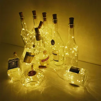 

20 LEDs 2M Bottle Lights LED Cork Shape String Lighting for Bistro Wine Bottle Starry Bar Party Valentines Decor With Battery