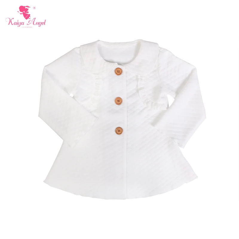 Kaiya Angel New Fashion Children's Spring Coat Autumn kids White Jackets Long Sleeve Lace Baby Clothes Toddler Girls Outerwear | Детская