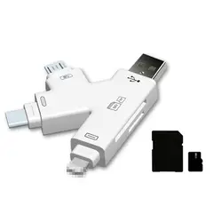 4 в 1 Multi-function Card Reader Micro usb type-C TF картридеры OTG адаптер для Android ПК iPhone ноутбук