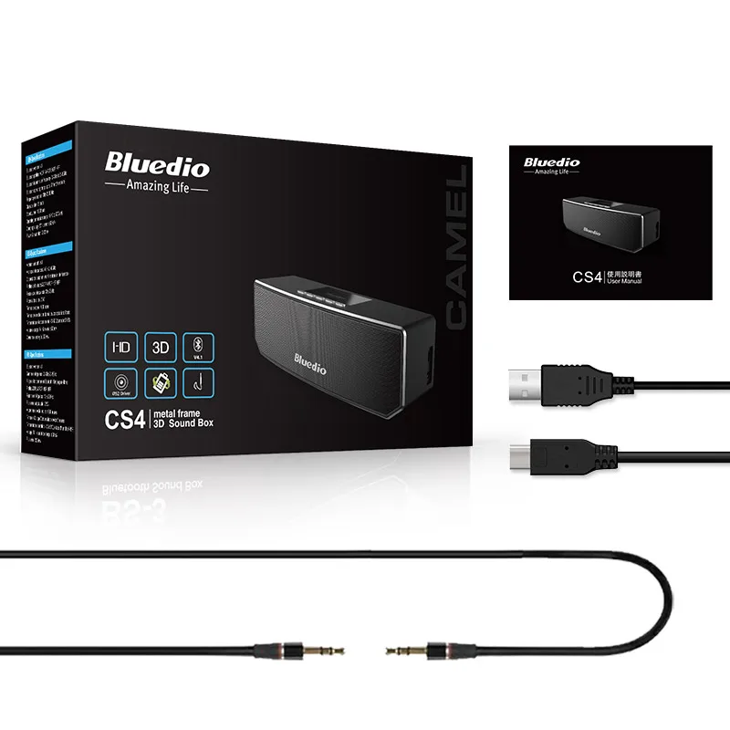 Bluedio CS4 Мини Портативная Bluetooth колонка беспроводная 3D стерео объёмный звук полно
