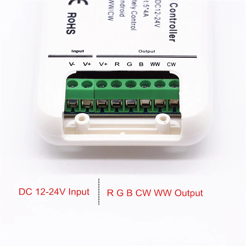 DC 12 В 24 В RGB + CCT контроллер Wi-Fi затемнения Цвета Сменные таймер музыка RGB + CW + WW диммер для ЧМТ DIM RGB RGBW rgbww Светодиодные ленты