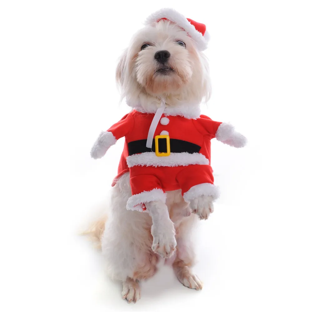 Костюм для рождественской вечеринки, одежда для щенка, котенка, одежда для питомца, кошки, собаки, 3D одежда, шапка, шапки, комплект, пальто, толстовки, товары для собак с Санта-Клаусом