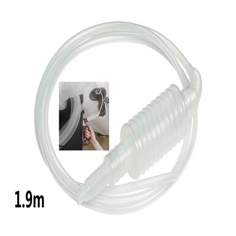 

Portable Car Manual Hand Siphon Pump Motorcycle Oil Petrol Diesel Fuel Liquid Transfer Pump Oil Suction Pipe Kitchen Tool 1.9m