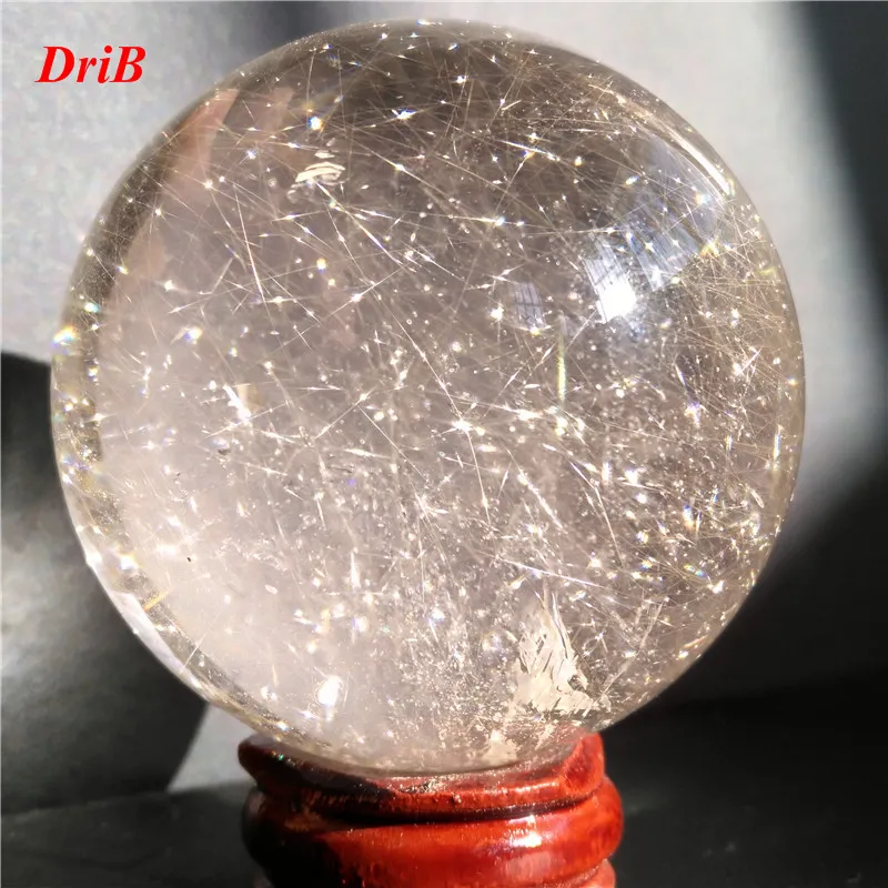 

Natural rutilated quartz crystal ball