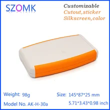 1 piece, 145*87*25mm szomk plastic box for electronic project box handheld enclosure for 9V battery diy plastic control box