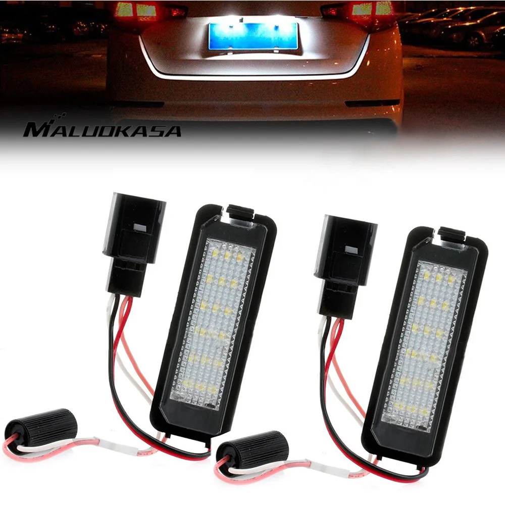 MALUOKASA 2x Error Free LED License Plate font b Lamp b font Number plate Light Rear
