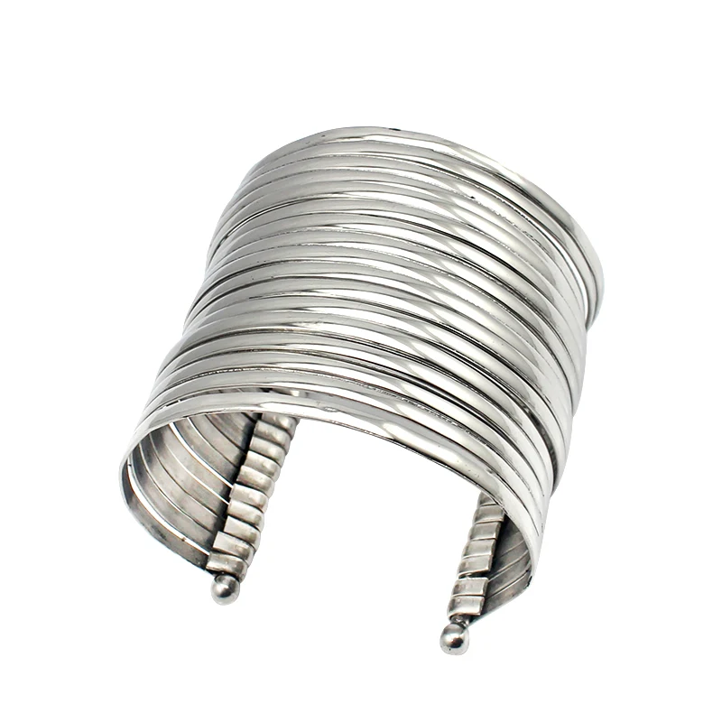 Big Design Cuff Bangles for Men Women Fashion Stainless Steel Bracelet Pulseira Feminina Luxury Halloween Present 6