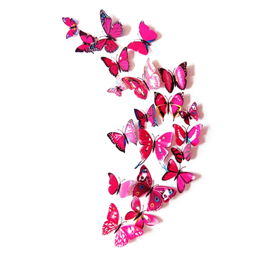 Wallpaper Sticker 12pcs Colorful DIY Wall Stickers Decal Butterflies 3D