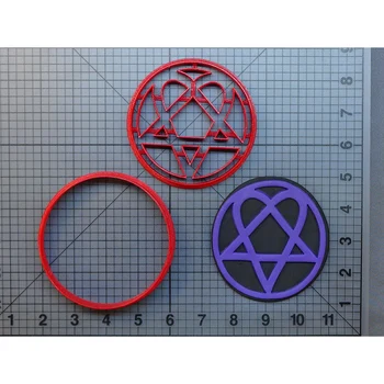

Heartagram Design Cookie Cutter Set Custom Made 3D Printed Fondant Cupcake Top Cake Decoration Tools cortadores de fondant