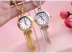 Нержавеющая сталь кварцевые карманные часы ключ подвеска в форме часы брелок мужской подарок Новые популярные