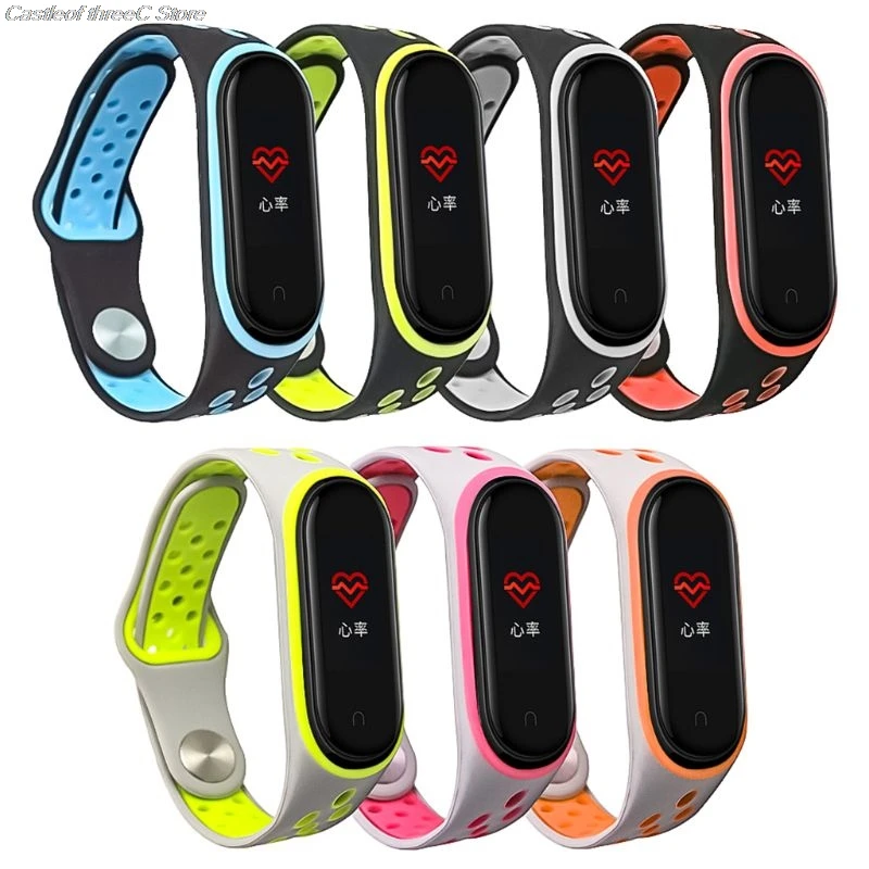 

Soft Two-color Silicone Wristband Replacement Watch Band Strap For Xiaomi Mi Band 4 3 Smart Wristband