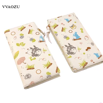 

My Neighbor Totoro/Natsume Yuujinchou/Love Live/Neko Atsume Long Style PU Wallet Anime Cartoon Coin Purse Card Holders Carteira