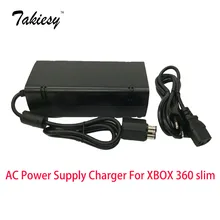 Фирменная Новинка адаптер переменного тока eu/us Питание шнур Зарядное устройство для Xbox 360 Slim черный оптом