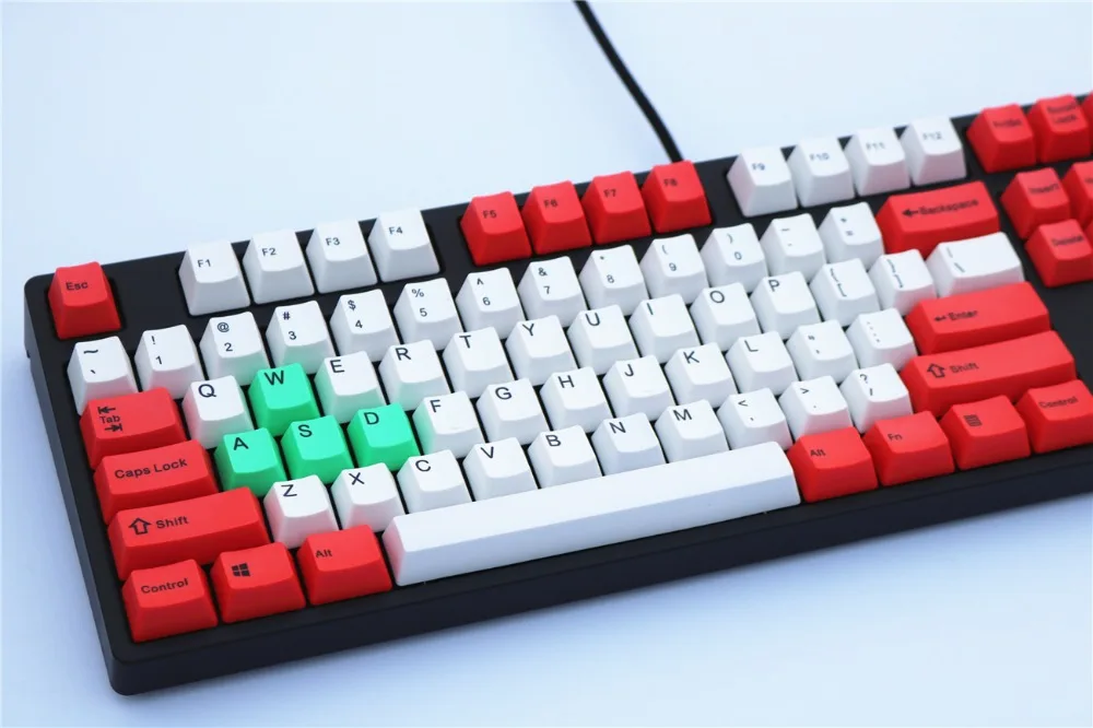 Красочные механические клавиатуры keycap OEM профиль PBT краситель-сублимированный 87/108 ключ красный/белый MX Переключатель ANSI раскладка только брелки