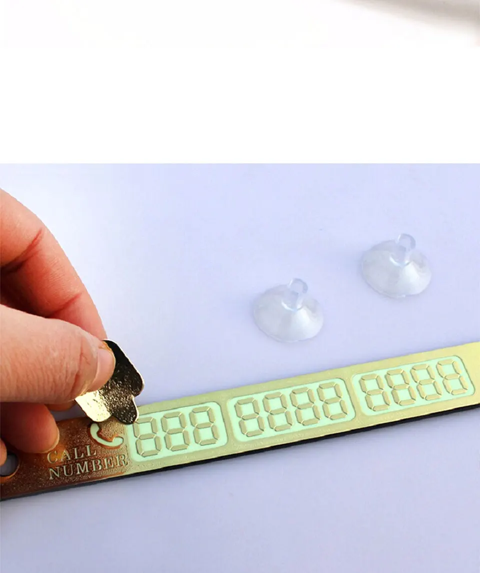 Night Light Temporary Car Parking Notification Card Telephone Number Plate Stickers Universal Auto Phone Number Card (7)