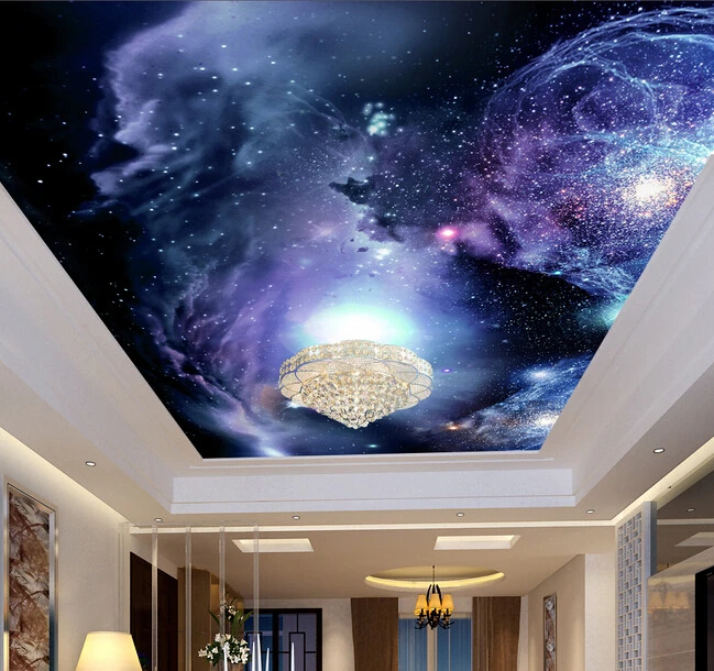 Custom Wallpaper Sky The Space Of The Stars In The Living Room Of The Living Room Bedroom Wall Waterproof Pvc Papel De Parede