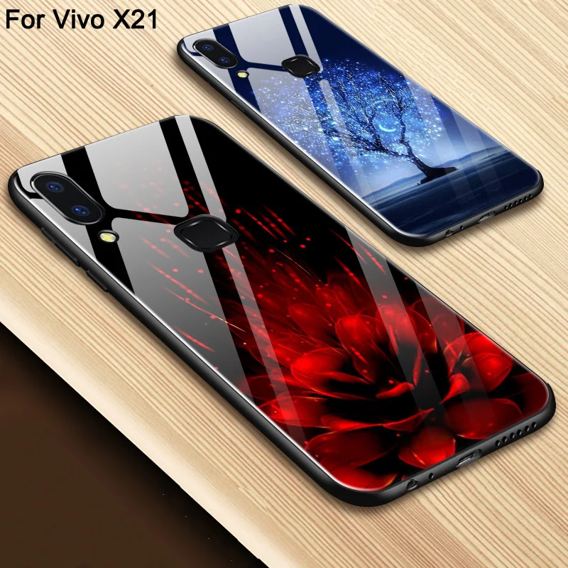 Luxury Tempered Glass Case Back Cover For VIVO X21 TPC Soft cover