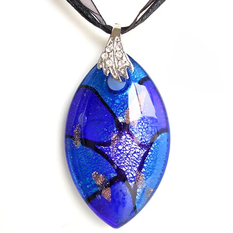 

RED SNAKE Murano Glass Blue Silver and More Colors Necklace Pendant