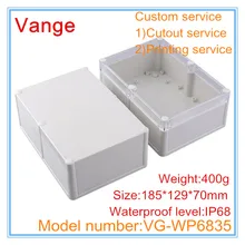 1pcs/lot electronic project case box 185*129*70mm IP68 waterproof ABS plastic instrument housing diy for power support design