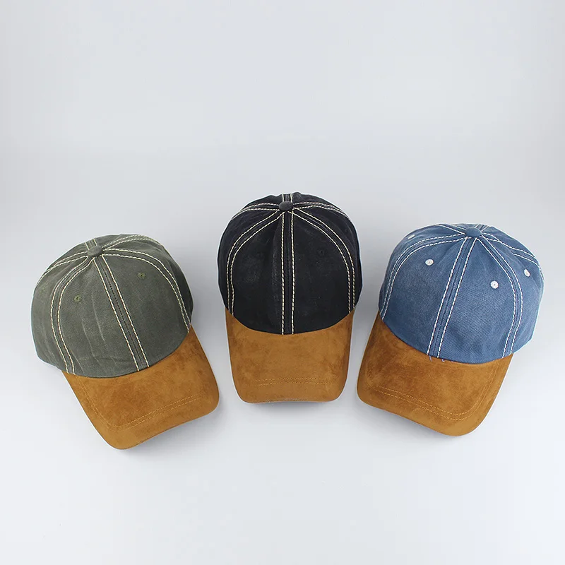 Gorras de gamuza de mezclilla lavadas de colores variados gorras de béisbol de verano para hombres y mujeres