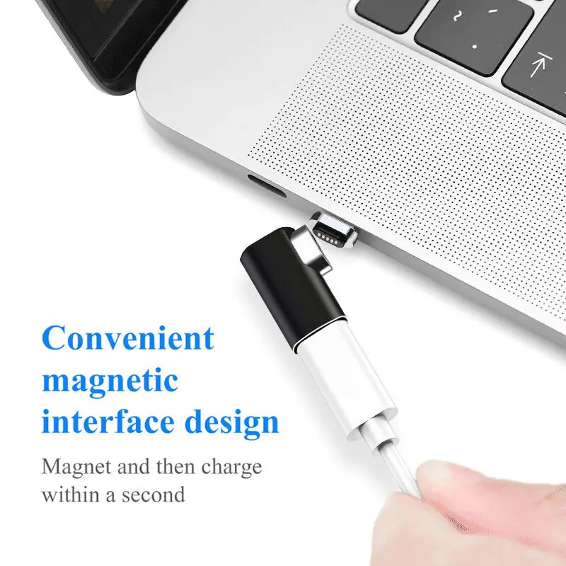 Магнитная поддержка быстрой зарядки 4.3A локоть прямоугольный usb type C к USB зарядное