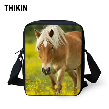 

THIKIN 3D Horse Printing Women Carry on Crossbody Bag Female Small Shoulder Bag Kid Travel Mini Messenger Bag with Adjust Strap