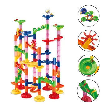 

105PCS DIY Track Building Pipe Blocks For Children Ball Circuit Marble Race Run Maze Balls Educational Toys Gift Duploe Blocks