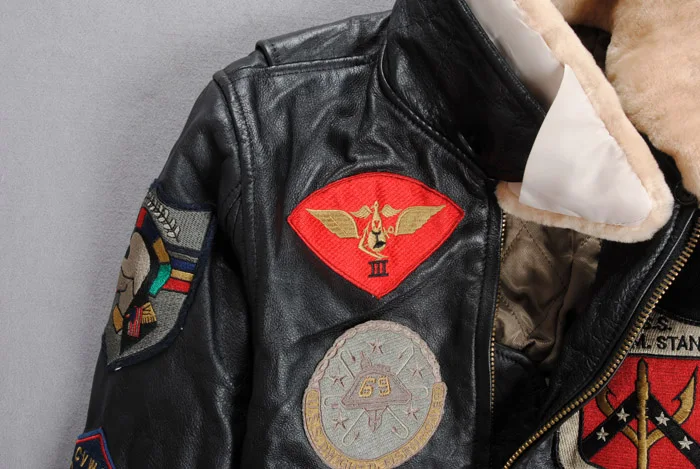 Летные куртки ВВС, мотоциклетная куртка из натуральной кожи, Женское пальто из коровьей кожи, куртка-бомбер с меховым воротником