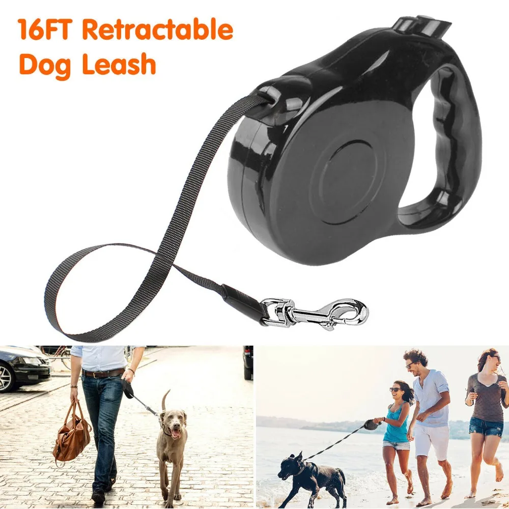

5M Retractable Dog Leash 16FT Extendable Range Heavy Duty Dog Walking Leash Fit Traction Rope Belt for Small Medium Large Pet