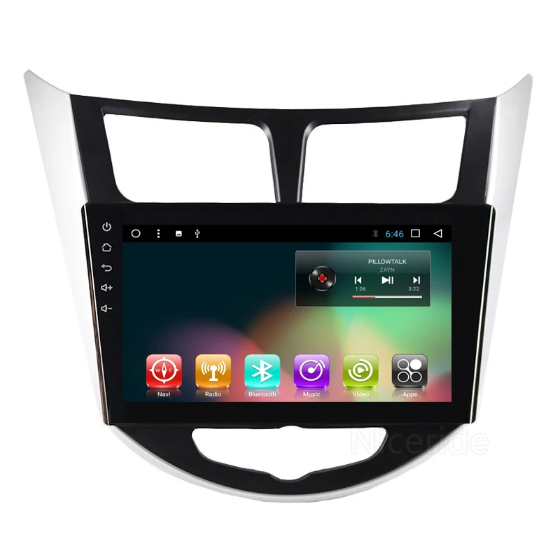 Автомагнитола 2 din 9 дюймов Android DVD GPS мультимедиа для Hyundai Solaris Accent Verna 2011 2015 i25