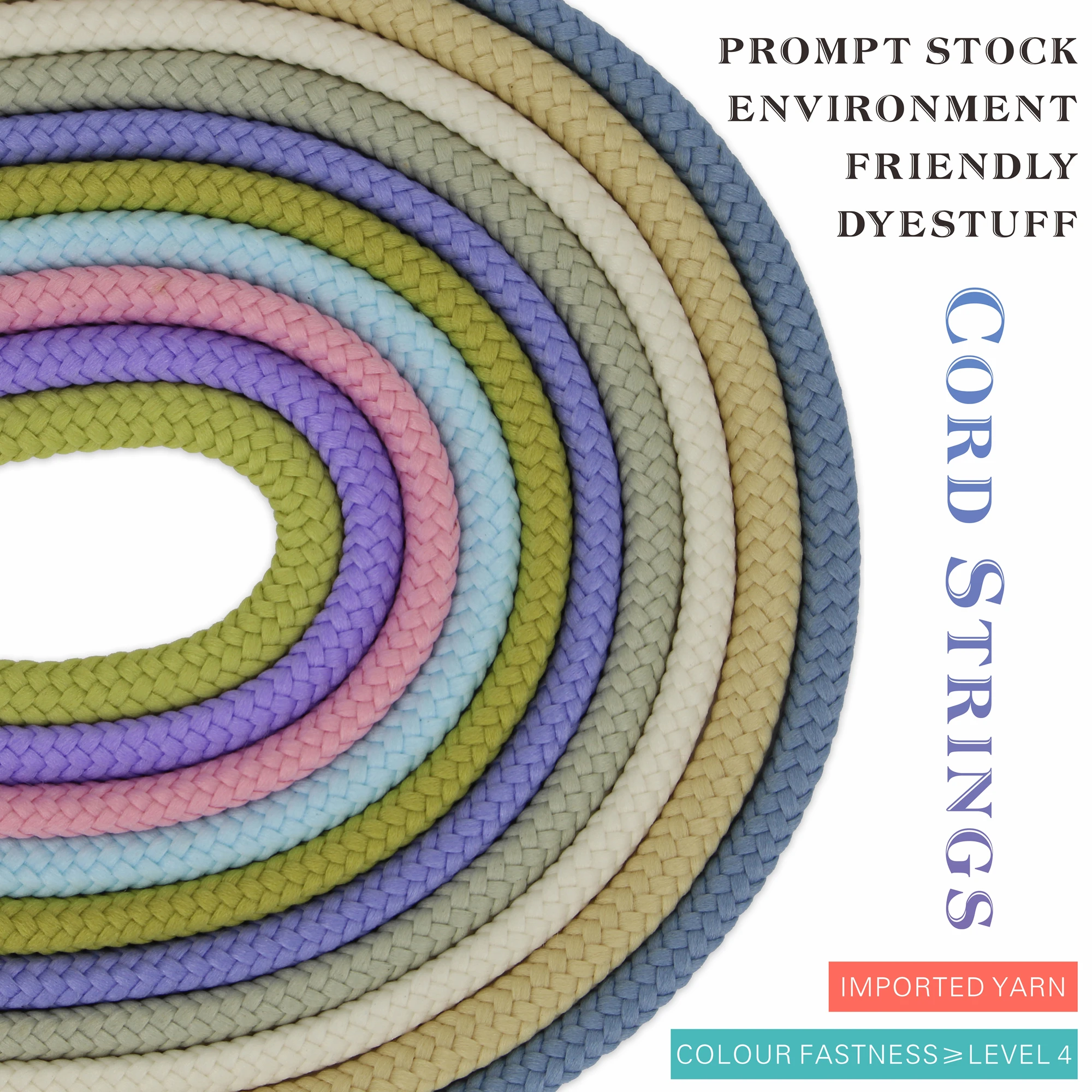 

Cord Strings Rope For Shoes/Luggage/Bag/Case/Garment/Hat/Trousers 10 Colors Mixed 1 Yard Each Or Big Rolls of 100Yards CS-5