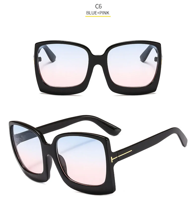 Женские крупные солнцезащитные очки T большие солнцезащитные очки женские Uv400 квадратный женский защитные стёкла, фирменные очки Маркен, sonnenbrille