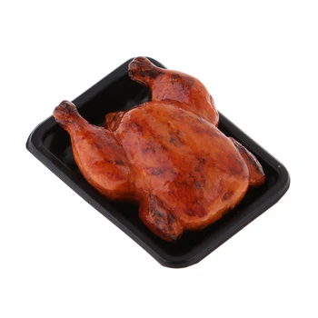 

Handcrafted 1/12 Miniature Food Sets Delicatessen Cuisine Roast Chicken Model For Dolls House Restaurant Micro Landscape Decor