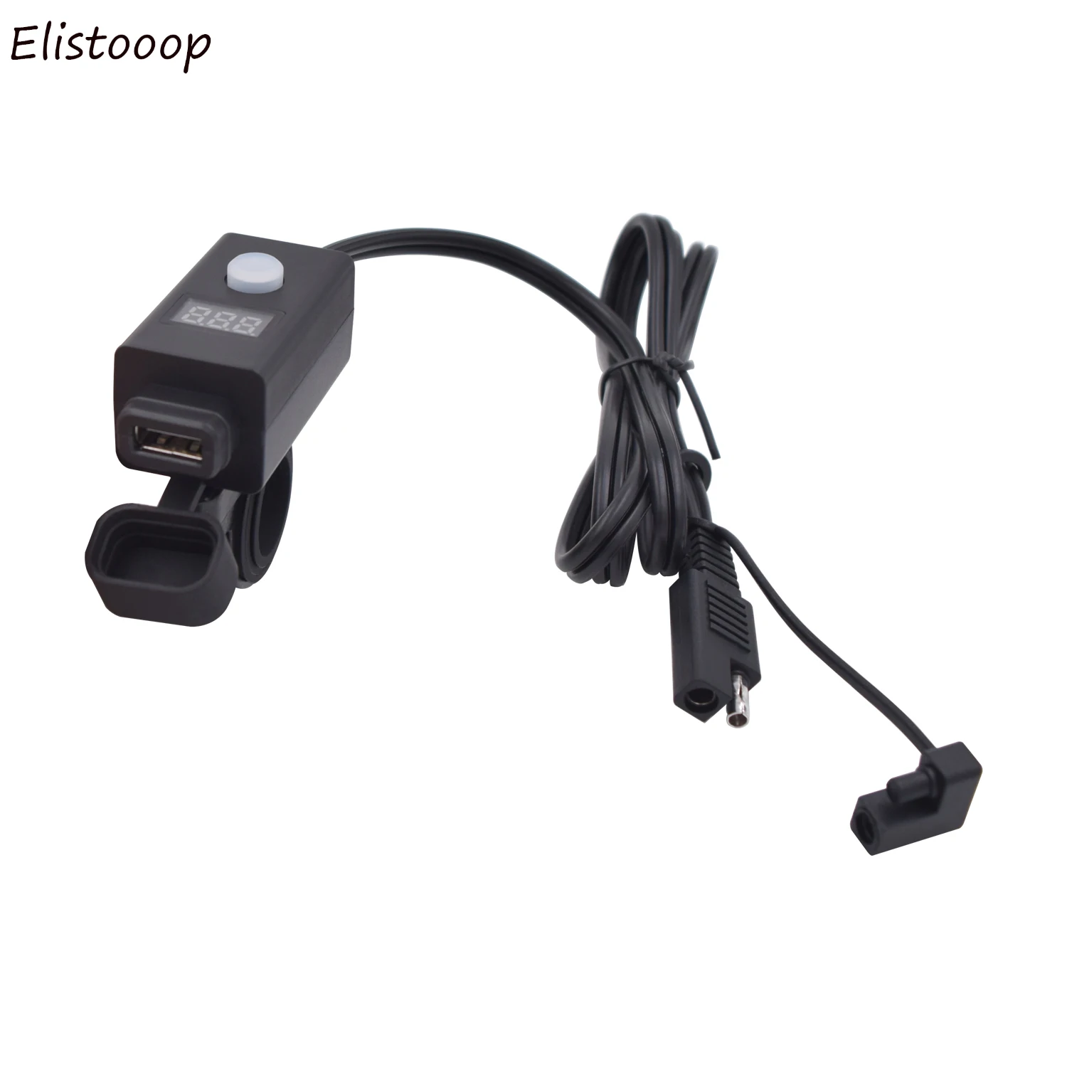 

Motorcycle Bike USB Charger & Red Voltmeter Power Switch 5V 2.1A SAE Quick Connect ALCD Display Indication Adapter