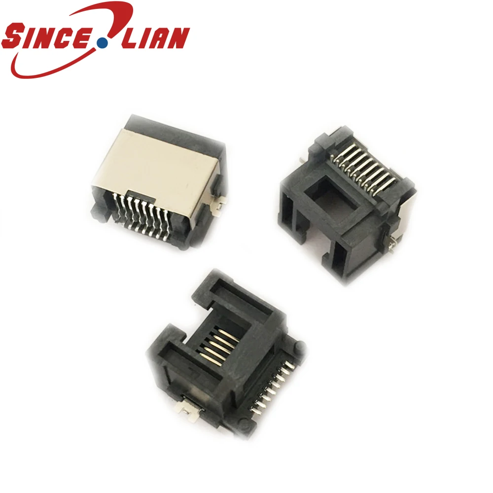 RJ45 один сетевой порт 100 шт. MI45 SMT Раковина H = 5 мм пластиковое отверстие высота 11 6 SMD