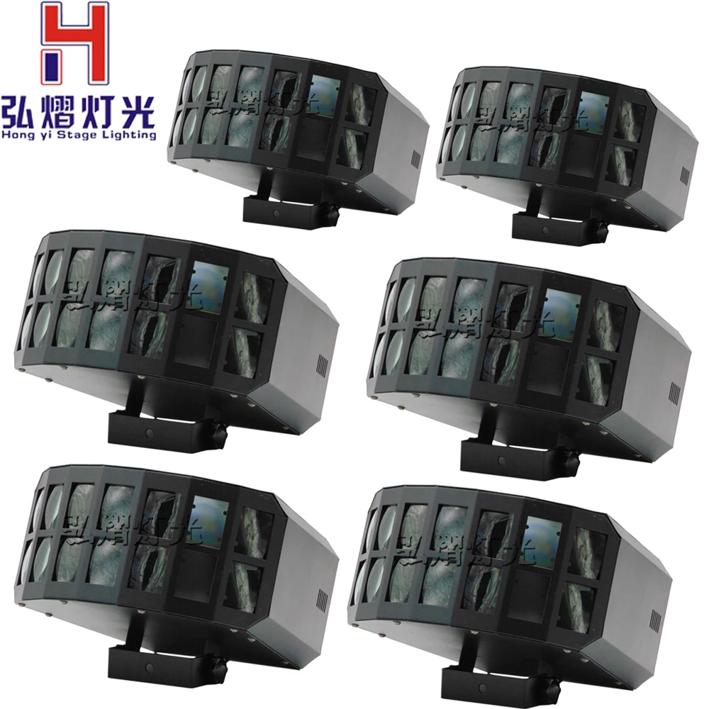 

6pcs/lot 2X10W RGBW 4IN1 LED double Butterfly DJ Disco Light effect light Professional KTV Bar Club Party Wedding Stage Light
