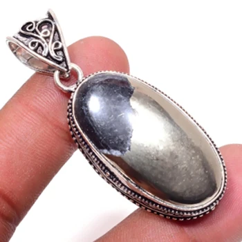 

Pyorite Pendant Silver Overlay over Copper , 55mm, P6523