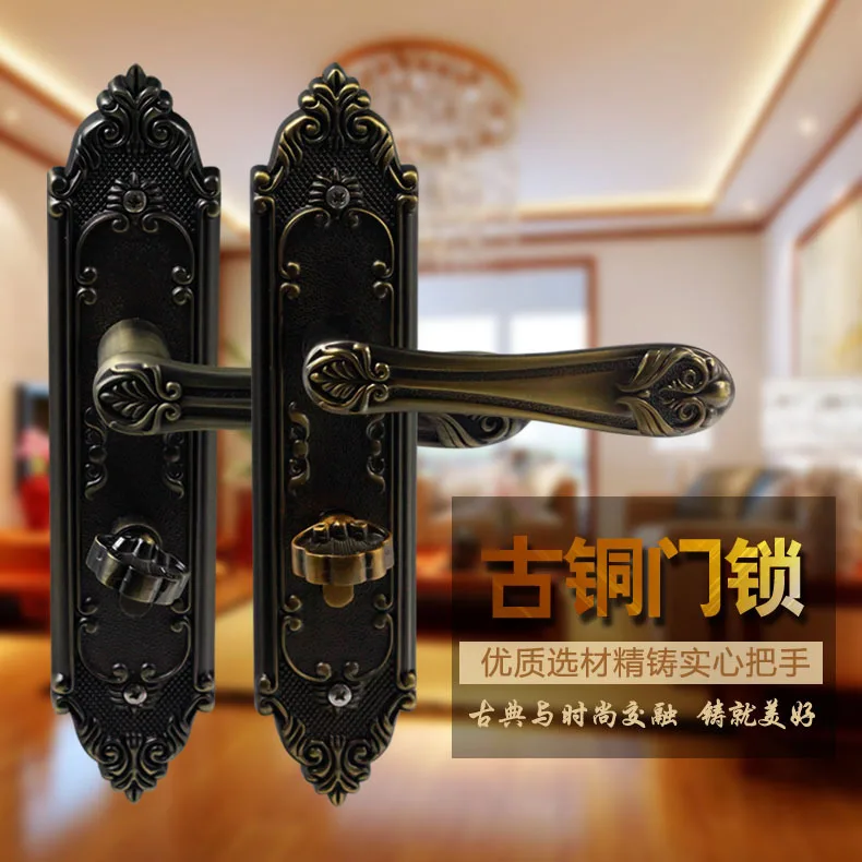 

2018 Real Fechadura Factory Direct Sale, Bronze Indoor Door Lock, High-grade Zinc Alloy Handle Mute Bedroom Wooden Suite Lock.