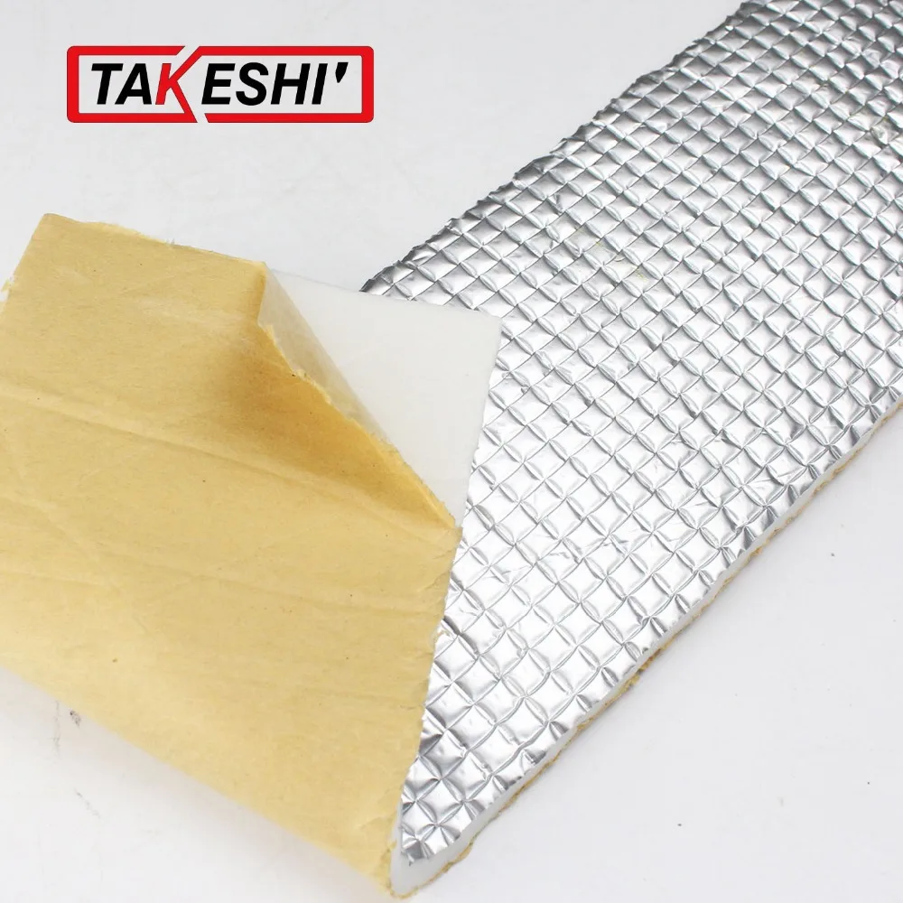 2PCS 25cmx100cm car Aluminium Muffler Deadening Fire Retardant PAD