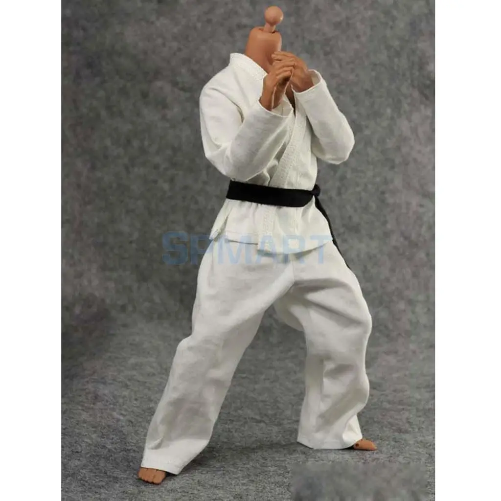 1/6 масштаб Judo Gi белая униформа кунг фу костюм куртка брюки для 12 дюймов Мужская