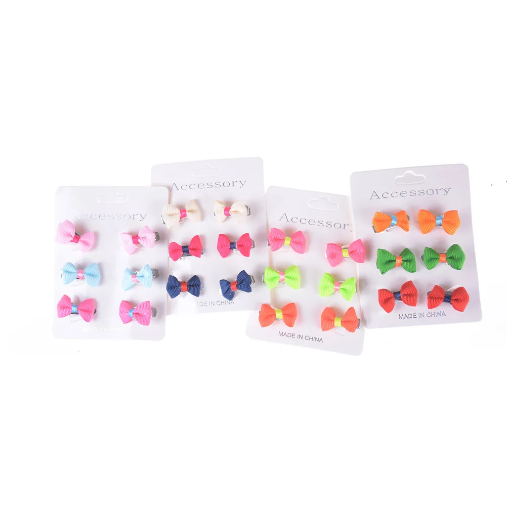 

Safety Hair pins barrettes for children girls Kids Hair Accessories Candy color Baby Mini Small Bow Hair Clips 6 Pcs/lot