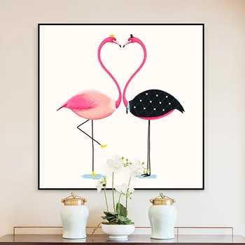 

special shaped 5D Diy Diamond painting cross stitch embroidery round diamond mosaic kits wall sticker home decor gift Flamingo