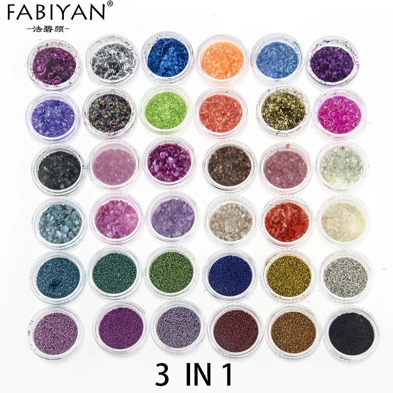 

36pcs Mix Colors Style Nail Art Glitter Powder Dust Hexagon Strip Spangle Gem Acrylic Gel UV Decoration Manicure
