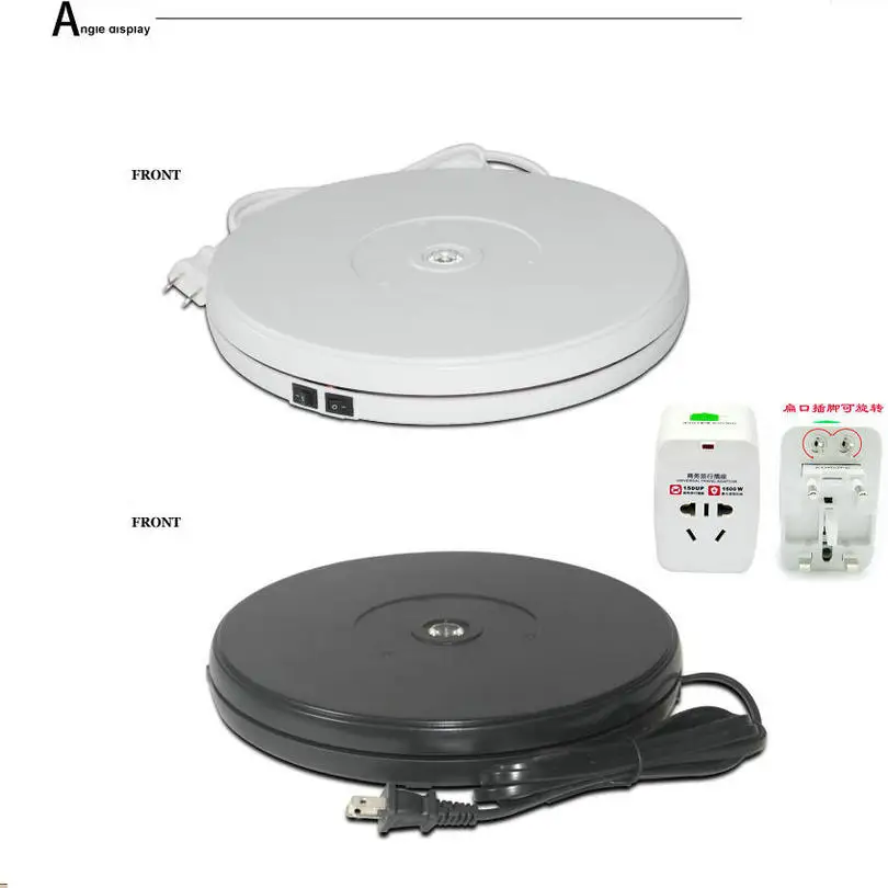 

HQ SS25 250X40MM Electric Turntable Display Stand With LED Light For Counter Showcase 40 Secs Per Circle Holding 15KGS