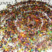052# Голографический лазерный Цвета Блеск смешанные шестиугольник Paillette Spangle в форме порошка для дизайн ногтей Блестки для рукоделия украшения