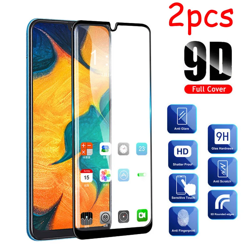 

2 Pcs Full Glue Samsun A50 Case For Samsung Galaxy A70 A40 A30 A50 Protective Glass On The Galax A 50 30 40 70 50A 70A Glass