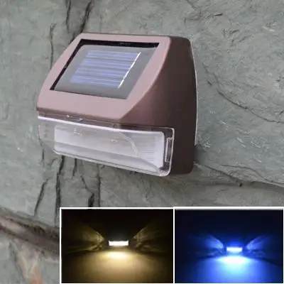 

High Quality! Solar Power Garden Bulb Panel 2 LED Fence Gutter Light Outdoor Wall Lobby Pathway Lamp cool white warm white