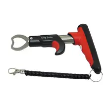 Fish Lip Grabber Gripper Grip Clip Tackle Electronic Scale Black Tool With The Ring Cord Stainless Steel fishing Accessories