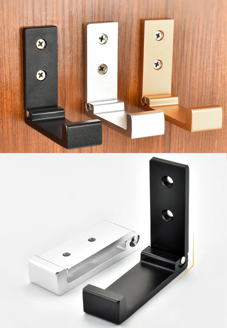 2Pcs/Lot Aluminum Alloy Folding Conceal Single Bag Coat Hat Robe Hook