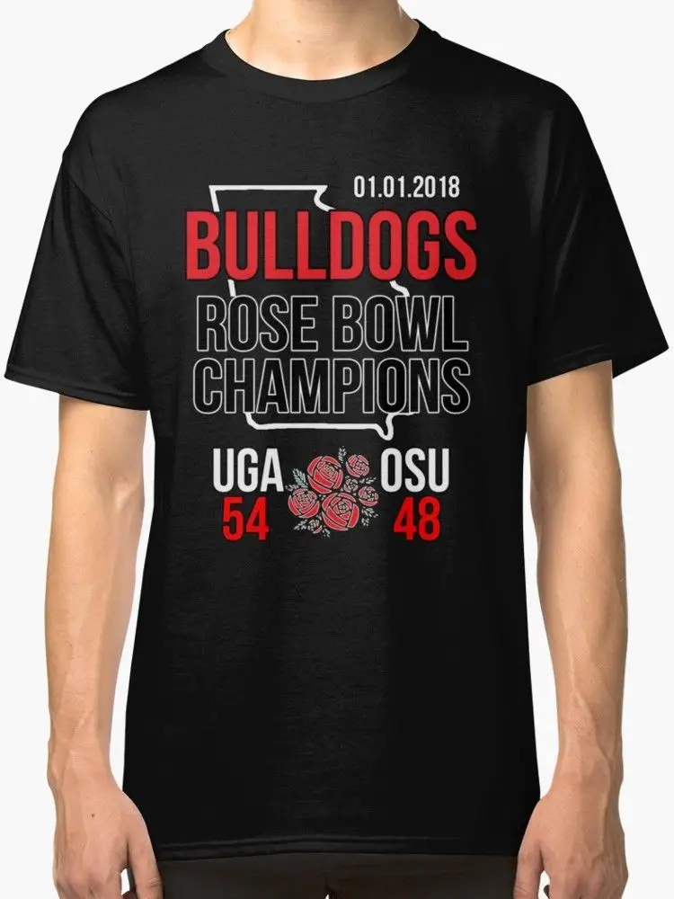 Score Shirt 2018 Men/'s Black T-Shirt Bulldogs Rose Bowl Champions Shirt